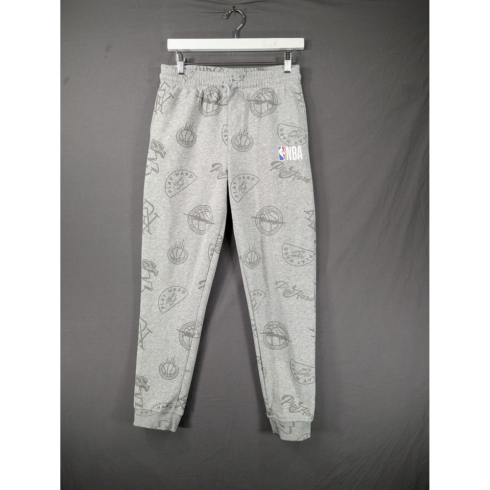 NBA Youth XL Gray All Over Print Play Hard Fleece Jogger Sweatpants